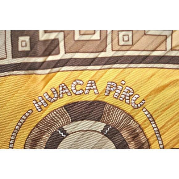 Auth Hermes Pleats Scarf 'Huaca Piru' #74825H15B - Picture 6 of 15
